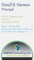 Aminah Consulting Business Card Front